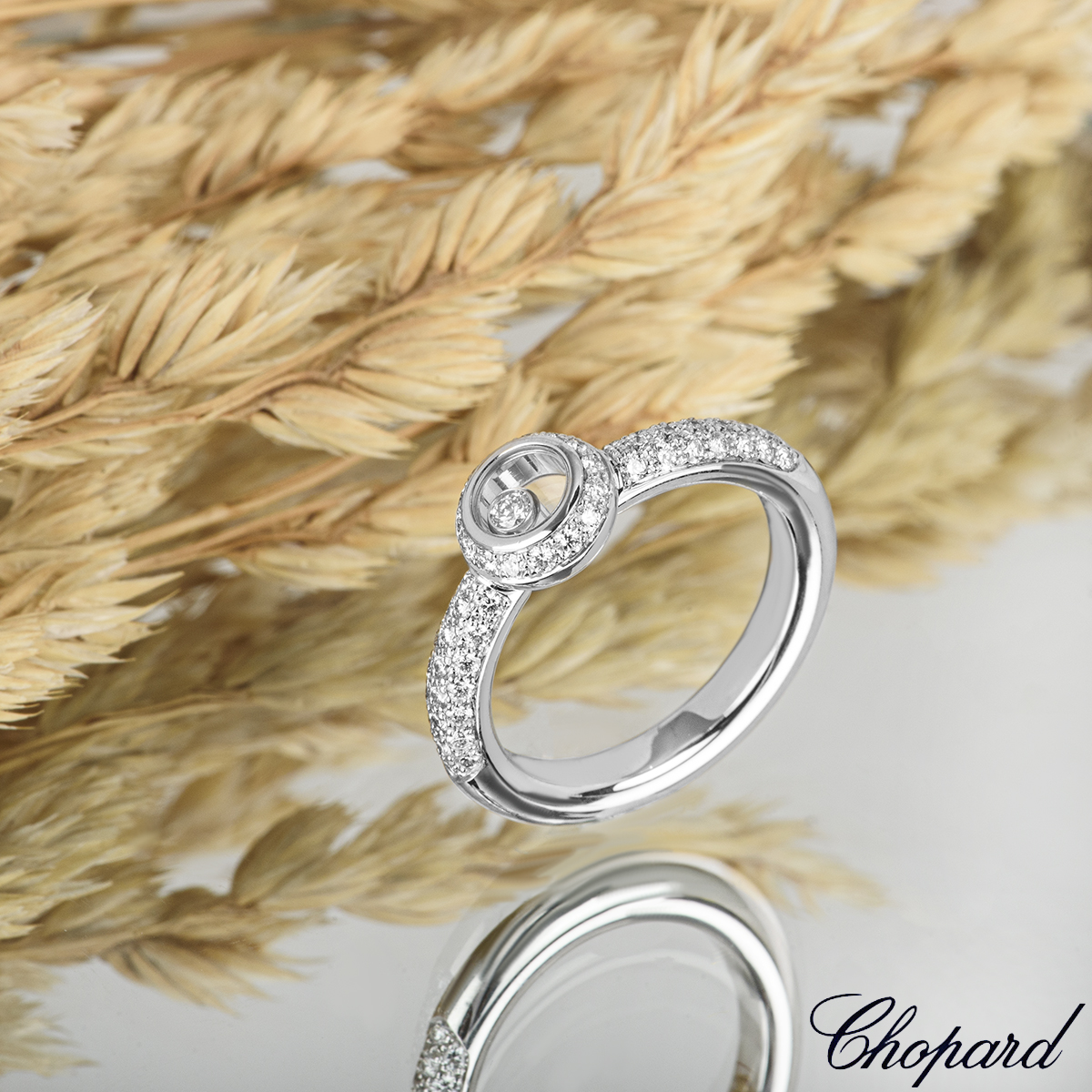 Chopard White Gold Happy Diamonds Ring 82/2902-1110